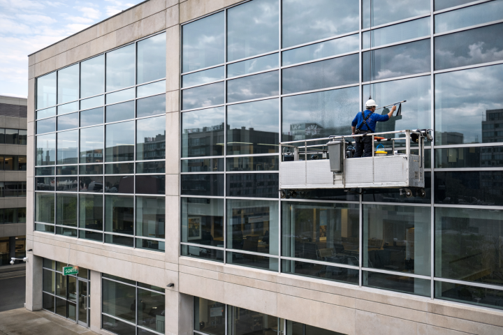 Nettoyage de vitres en hauteur à Montréal